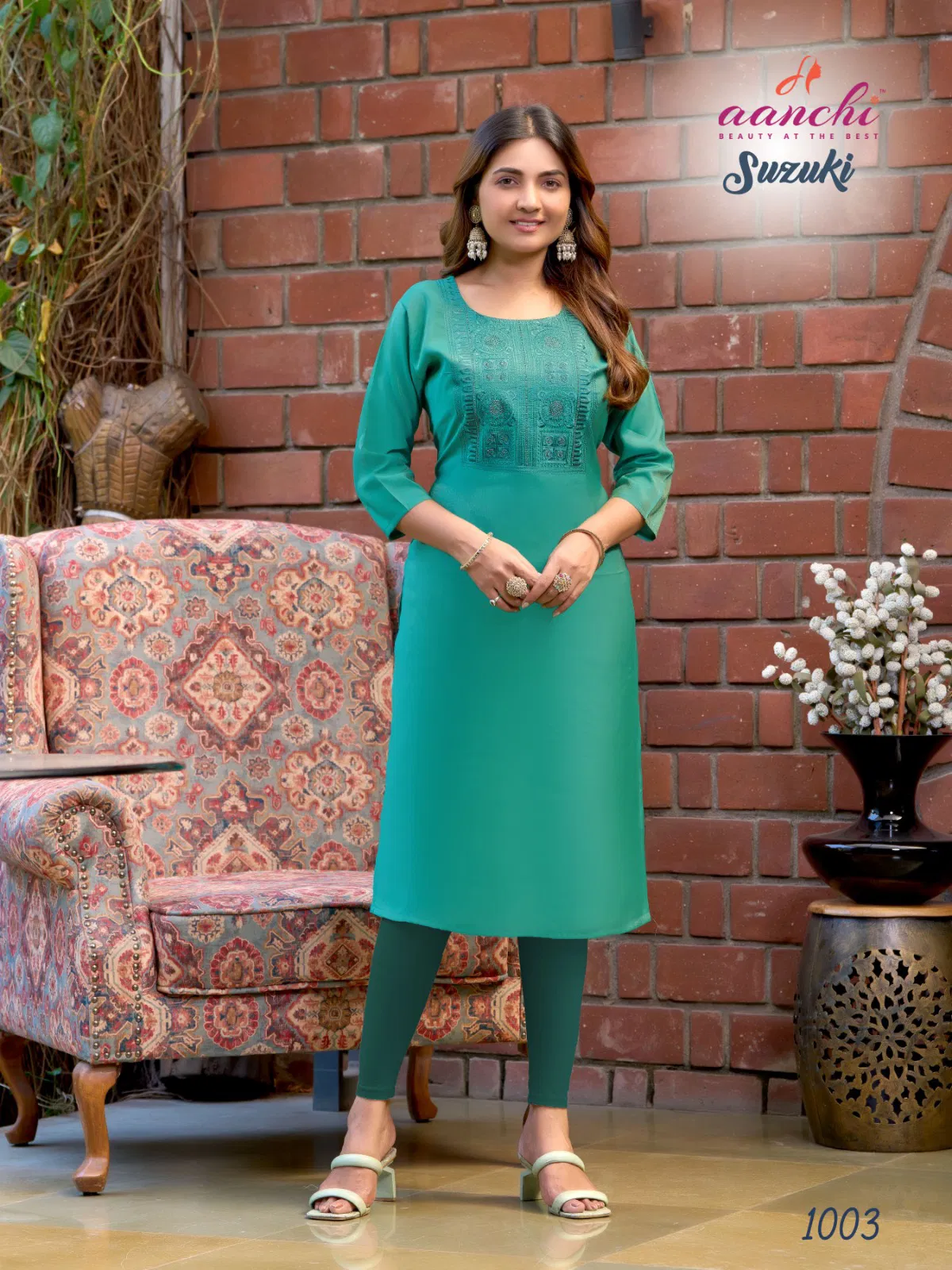 Suzuki By Aanchi Roman Shimmer Embroidered Kurtis Wholesalers In Delhi